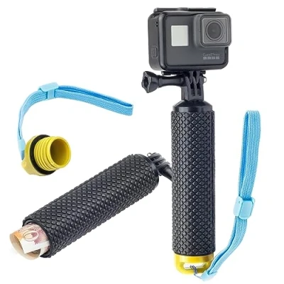 Immagine di Digicharge Impugnatura Galleggiante Impermeabile Per GoPro Hero12 Hero11 Hero10 Hero Max/DJI OSMO Action 3 / Insta360 One/Akaso Camera Float con Spazio Interno Impermeabile, Giallo