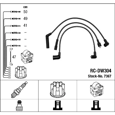 Immagine di NGK 7367 Kit Cavi Accensione 4 DAEWOO: Matiz I Hatchback, Van