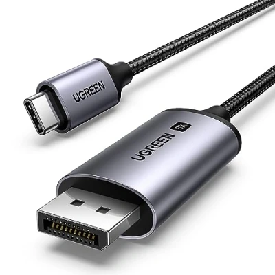 Immagine di UGREEN Cavo USB C a DisplayPort 1.4 8K 60Hz 30Hz 4K 240Hz 144Hz HDR VRR Thunderbolt 4 3 DP1.4 Compatibile con iPhone 16 Plus Pro Max Mac mini M4/M4 MacBook M4 iPad Air Galaxy S24(3M)