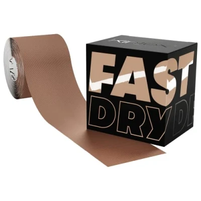 Immagine di Kintex Kinesiology Tape impermeabile e ad asciugatura rapida, 5 cm x m, FastDry Tape, nastro fisioterapico delicato sulla pelle, medico, per sport fisioterapia (Beige)