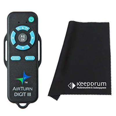 Immagine di Airturn Digit III Telecomando Bluetooth multifunzione + panno in microfibra Keepdrum