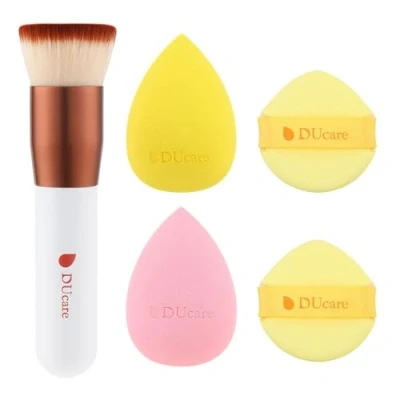 Immagine di DUcare Spugnette Make Up 4pcs Nessun di Lattice &amp; Pennelli Fondotinta 1pcs Ideale per Liquidi, Polveri e Creme