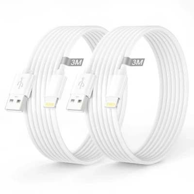 Immagine di Cavo iPhone Originale Apple Certificato MFi, Lightning 3M+3M 2Pack, Cavetto Ricarica Caricatore Filo USB per 14 13 12 11 Pro Max XS XR X 8 7 6 5 SE iPad