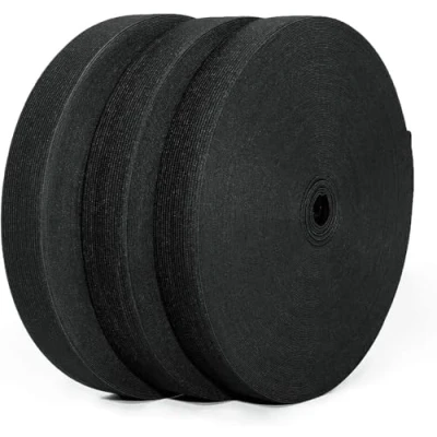 Immagine di 80 metri di gomma elastica per cucire, disponibile in varie larghezze, nastro elastico largo, cucire e artigianato, abbigliamento, nero, 2 x 15 mm
