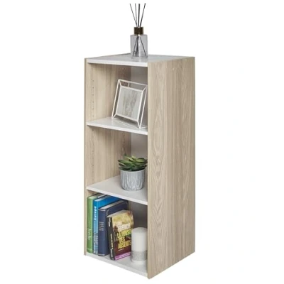 Immagine di Iris Ohyama, Libreria/scaffale per armadietto a 3 livelli/mobili laterali/scaffale salvaspazio, Modulare, Altezza mensola regolabile 3,2 cm, Ufficio, Casa Space Saving Shelf UB 9035 Marrone