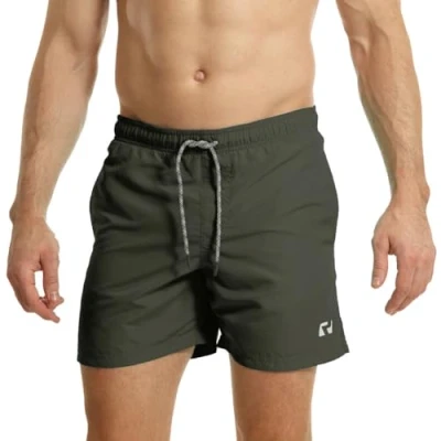 Immagine di Ript Performance Uomo Essentials Pantaloncini da bagno a rapida asciugatura con protezione solare UV 50, Carbone, M
