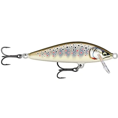 Immagine di Rapala Esca Artificiale Spinning Countdown Elite Costruzione in Balsa per Pesca Acqua Dolce Affondante Profondità di Nuoto 0,9m 5,5cm / 5g Prodotta Estonia Gilded Brown Trout
