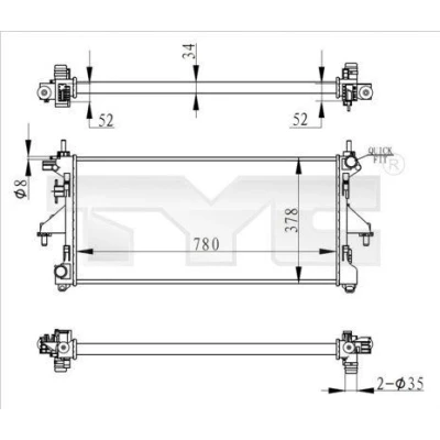 Immagine di TYC 709 0020 R Radiatore motore 780 378 34 Cambio manuale Alette di raffreddamento montate meccanicamente FIAT: Ducato III Van