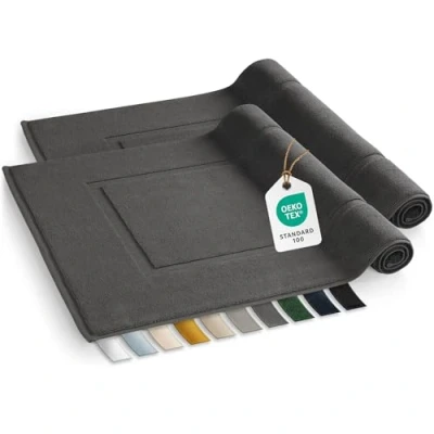 Immagine di Blumtal tappetino da bagno assorbente 100% cotone 50x80 cm tappetini e doccia certificati Oeko Tex nel set 2 in Bianco