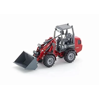 Immagine di siku 3059, Pala caricatrice Weidemann Hoftrac, 1:32, Metallo e Plastica, Rosso, Braccio mobile benna