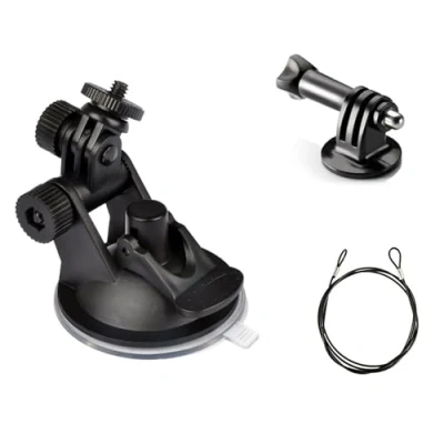 Immagine di ShipeeKin Supporto a ventosa GPS per parabrezza telecamera da cruscotto del staffa e cordino tutte le Gopro, SJCAM, GeekPro, Xiaomi Yi, 4K Micro SLR