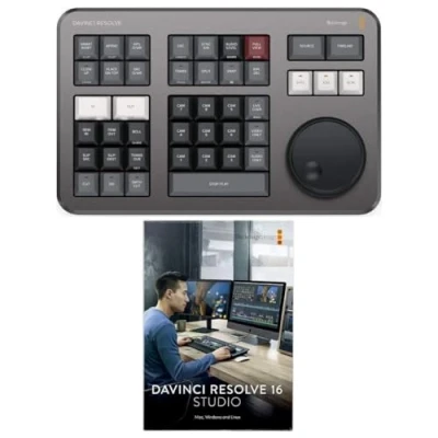 Immagine di Blackmagic Design Davinci Resolve Speed Editor pacchetto con 17 Studio (scheda di attivazione)