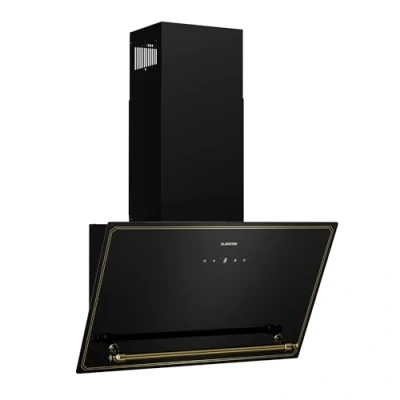 Immagine di Klarstein Victoria Cappa da Cucina Angolare, 60cm, Design Nero &amp; Oro, 400m3/ora, Efficienza Energetica A++, Controllo Touch, Display LED, Silenziosa: 52dB, Filtri al Carbone, con LED