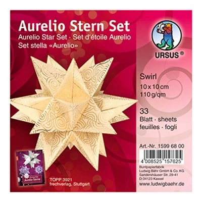 Immagine di Ursus Pieghevole, Carta con Motivo a Stella di Natale, Colore Swirl, 10 x cm, 15996800