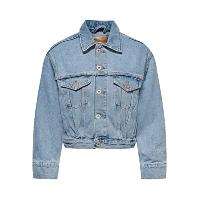 Immagine di ONLY Onljagger Life 7/8 Pleat DNM Jacket Noos Giacca, Mix Blu Chiaro, S Donna