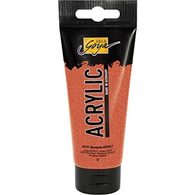 Immagine di Kreul 84151 Solo Goya Acrylic, Tubo Acrilico cremoso e Versatile in qualità da Studio, a Base d&#039;Acqua, ad Asciugatura Rapida Opaca, Colore Amber, 100 ml,
