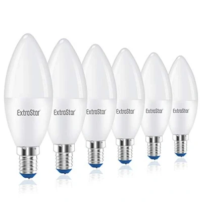 Immagine di EXTRASTAR Lampadine LED Candela,E14,8W Equivalenti a 64W,6500K,luce bianca fredda,Confezione da 6