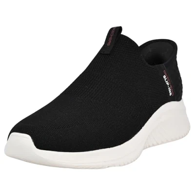 Immagine di Skechers Ultra Flex 3.0 Smooth Step, Sneaker Uomo, Finiture Rosse In Maglia Nera, 45 EU