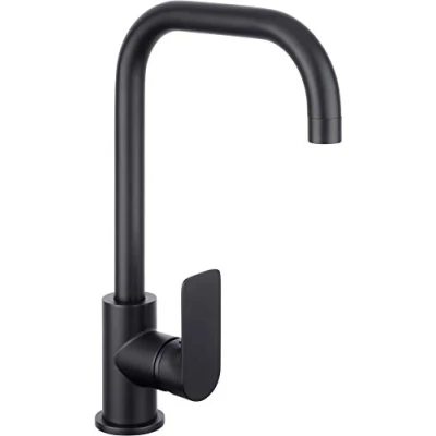 Immagine di Aquae NERS5 Cornat Miscelatore monocomando per lavello Noir, Black Edition, Robusto Corpo in pressofuso, Colore: Nero Opaco