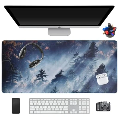 Immagine di Tappetino Mouse Gaming, 900x400 mm per e Tastiera, da Tavolo Ufficio, pad Grande, Base in Gomma Antiscivolo, Computer, PC, Laptop