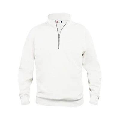 Immagine di Clique Felpa con mezza zip cerniera Uomo Donna Unisex Basic Half Zip, in poliestere, morbido, resistente ai lavaggi, per trekking, escursione, viaggio, tempo libero (bianco XL)