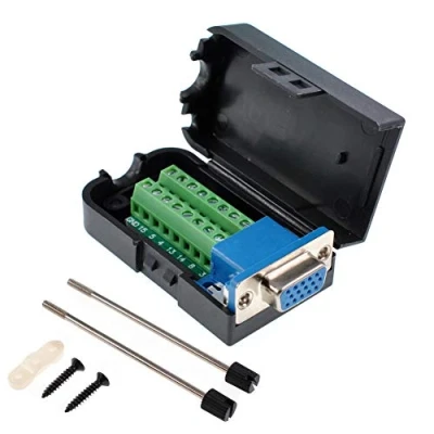 Immagine di Oiyagai DB15 3+9 D SUB VGA Femmina 3 Righe 15 Pin Adattatore con Terminali a Vite, Scheda Breakout per Modulo Segnale Custodia, Senza Saldatura