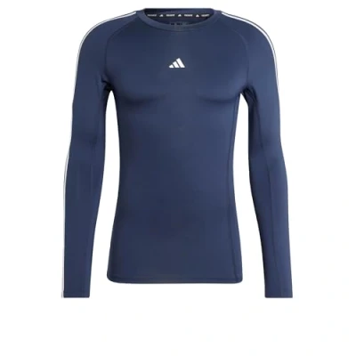 Immagine di adidas Performance Techfit Compression 3STRIPES LONG Sleeve Maglietta a manica lunga, Uomo, Taglia: Small, Legend ink