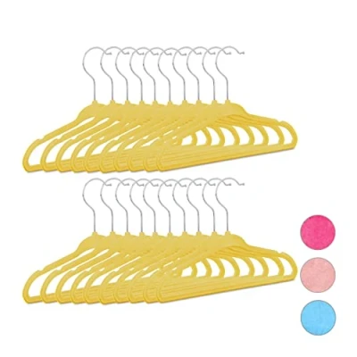 Immagine di Relaxdays Grucce Antiscivolo in Velluto, Gancio a 360, Set da 20 Pezzi, Codice dell’Articolo: 10021822_48 Dimensioni: 18 x 28 0,5 cm (Altezza Larghezza profondità); Colore: Giallo, 5 cm.