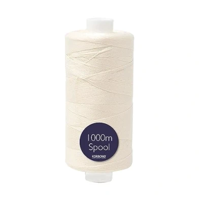 Immagine di Korbond filo da cucito in poliestere 1000 m, per cucire a mano e macchina (crema)