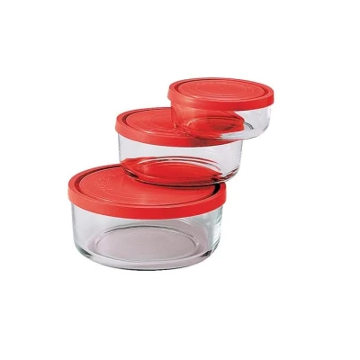 Immagine di Bormioli Food Storage Containers Frigoverre Red Set of 3