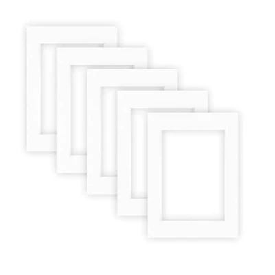 Immagine di nielsen Conservation Passepartout 1,5 mm, set di 5, formato esterno 13x18 cm per immagini 9x13 cm, bianco polare con struttura