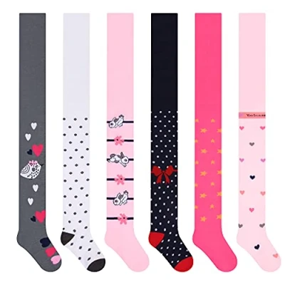 Immagine di L&amp;K II Set di 6 Collant per Bambino e Ragazza Toddler Cotone Caldo Calzamaglia 2715 98 104
