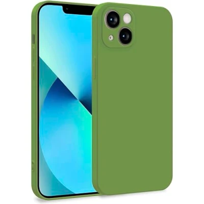 Immagine di MyGadget Cover per iPhone 13 Custodia in Silicone Morbido a Doppio Strato Case con Protezione Fotocamera &amp; Fodera Interna Antigraffio Verde