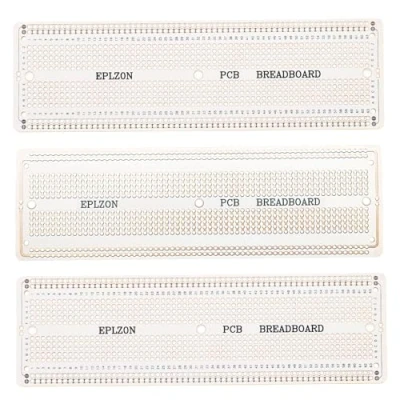 Immagine di EPLZON 3pezzi 6.8&quot;x2.05&quot; Breadboard Solderable Prototype PCB Board Kit per Elettronica Progetti Compatibile DIY Saldatura Circuit Board,Bianco