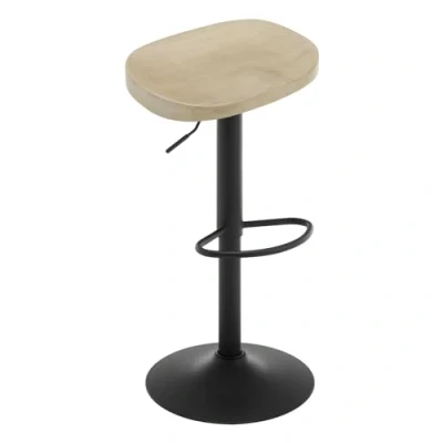 Immagine di WOLTU Sgabello da Bar, Bar per Colazione in legno Massiccio, Cucina, Banco Regolabile Altezza, Girevole a 360 con Poggiapiedi, chiaro, BH413hei 1