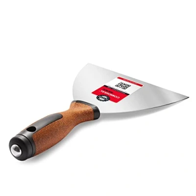 Immagine di COMENSAL® Spatola in acciaio inox 150 mm per Stucco Spatole Inossidabile con manico sughero Cazzuola Made EU