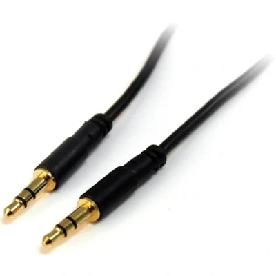 Immagine di StarTech.com Cavo audio 3,5 mm da 30 cm sottile jack mm, Connettori placcati in oro, ausiliario Mini Maschio/Maschio, Aux (MU1MMS)