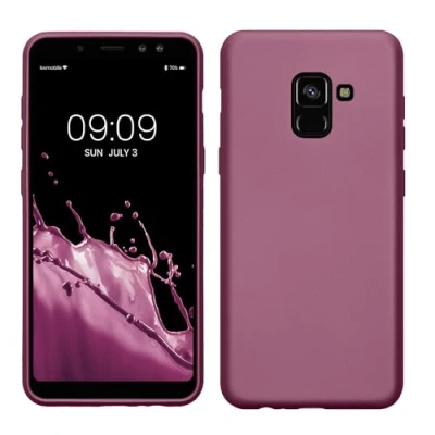 Immagine di kwmobile Custodia Compatibile con Samsung Galaxy A8 (2018) Cover Back Case Morbida Protezione in Silicone TPU Effetto metallizzato lavanda
