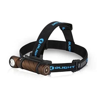 Immagine di OLIGHT Perun 2 Lampada Frontale Multifunzione LED Faro USB Ricaricabile 2500 Lumen 166M Max IPX 8 Impermeabile per attività all&#039;aperto come Pesca, Corsa e Campeggio (Colore del Deserto)