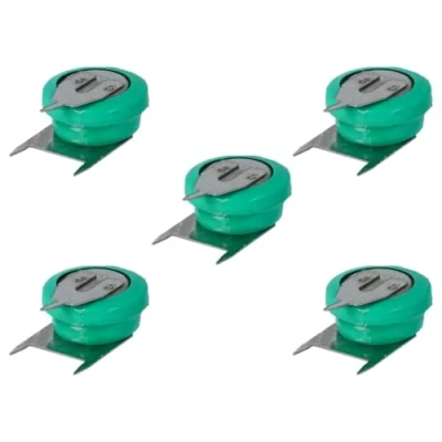 Immagine di vhbw 5x NiMH Batteria a bottone di ricambio 3 pin tipo V40H 40mAh 1,2V compatibile con batterie modellismo, luci solari ecc.