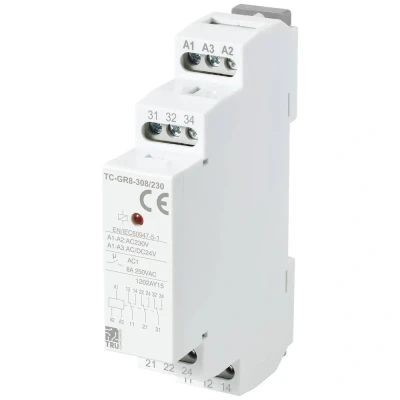 Immagine di TRU COMPONENTS TC GR8 308/230 Interruttore ausiliario 3 scambi 24 V/AC, V/DC, 230 V/AC 8 A 1 pz.