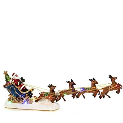 Immagine di Konstsmide 4205 000 Paesaggio a LED Babbo Natale in slitta con le renne RGBW (monocolore) Colorato interruttore