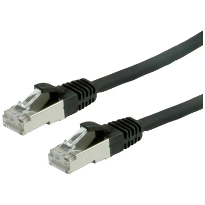 Immagine di Value 21.99.1265 RJ45 cavo di rete, patch CAT 6 S/FTP 5.00 m Nero doppia schermatura, Privo alogeni, Ritardante fiamma 1 pz.