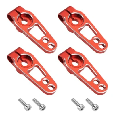 Immagine di YINETTECH 4 pezzi 25T Servo Horn Arm in lega di alluminio Braccio sterzo lato singolo M3 fili per auto RC scala 1/10 compatibile con servomotori Futaba, rosso