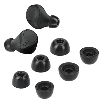 Immagine di kwmobile Gommini Auricolari Memory Foam Set da 6 Compatibile con Jabra Elite 75t /65t / Active Cuffie In Ear Schiuma 3 Size nero