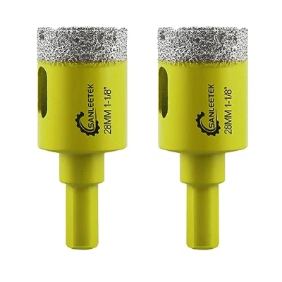 Immagine di Secco Punte per Trapano Diamantate 2pezzi 28mm Fresa Diamantata con Gambo Triangolo Ceramica Gres Porcellanato Granito Marmo Quarzo SANLEETEK