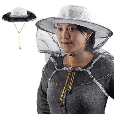 Immagine di ZffXH Cappello per apicoltura e velo di ricambio rete testa zanzara porta esterna Cappelli a