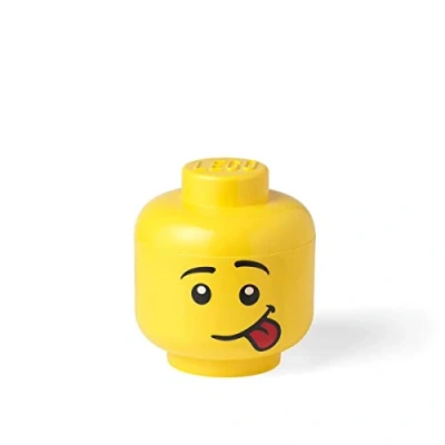 Immagine di LEGO Scatola Testa Ragazzo Porta Oggetti Piccola Impilabile, 2,0 L, Giallo