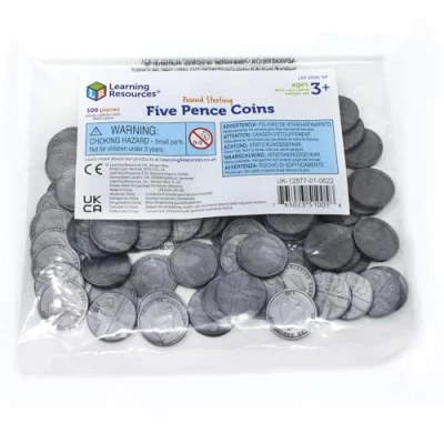 Immagine di Learning Resources Five Pence Coins, Set of 100