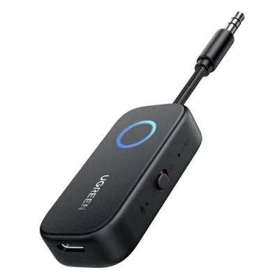 Immagine di UGREEN Adattatore Bluetooth 5.2 Trasmettitore e Ricevitore 2 in 1 Audio con Microfono Integrato Jack per Auto Altoparlanti TV Cuffie